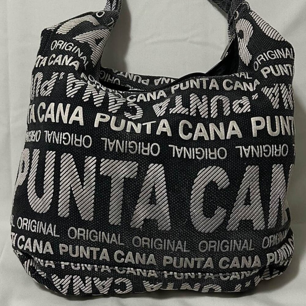 Robin Ruth - Punta Cana Black and White Canvas Souvenir Tote Bag
